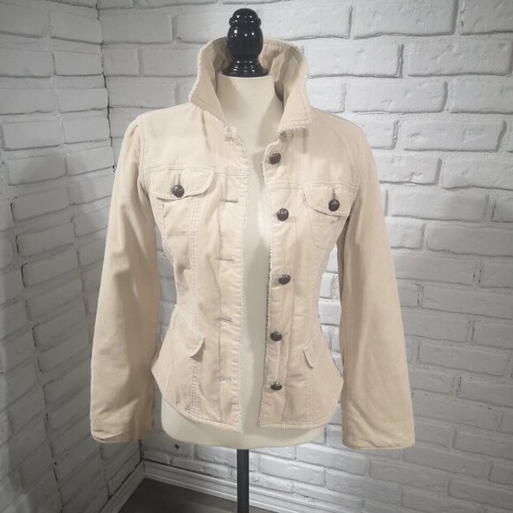 For Joseph "Fortune" Ladies Size Small Beige Sherpa Lined Corduroy Jacket - Picture 7 of 11